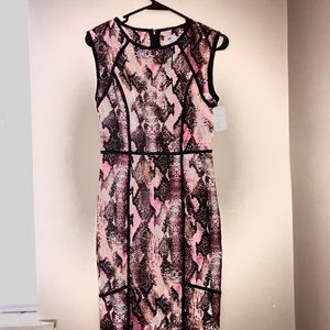 NWT Jennifer Lopez Reptile Print Dress Pink/Black